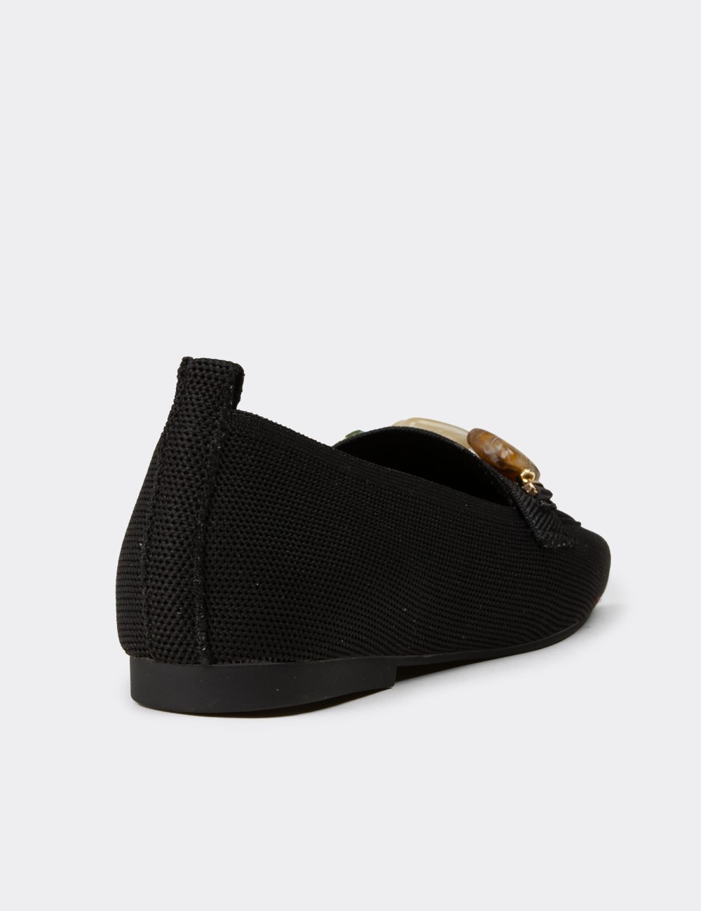 Women's Black Flat Shoes - K4003ZSYHC01