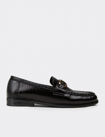 Women's Black Loafers - K0040ZSYHC01