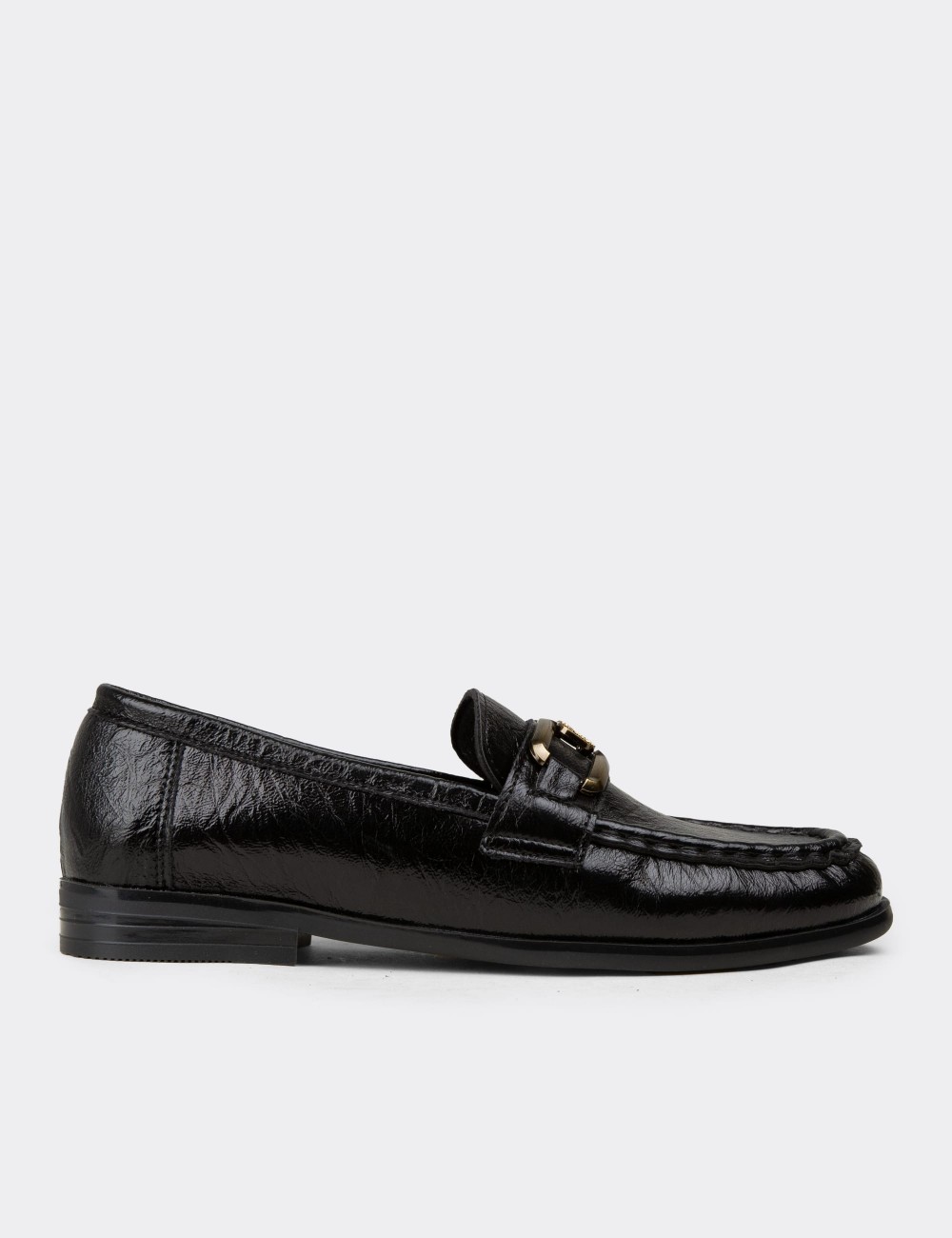 Women's Black Loafers - K0040ZSYHC01