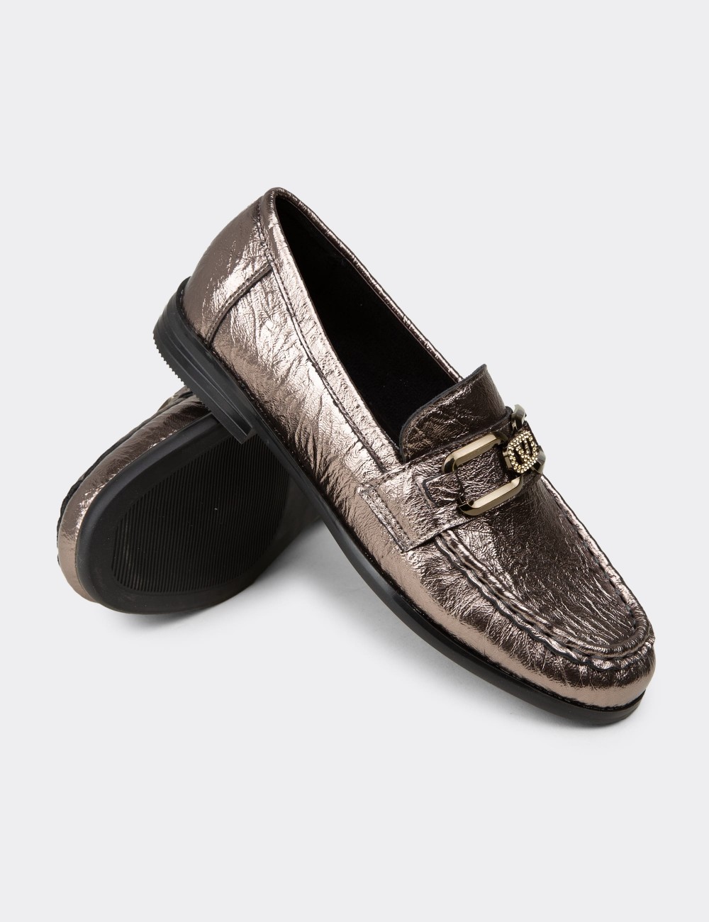 Women's Platinum Loafers - K0040ZPLTC01