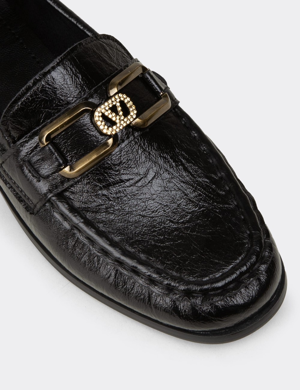 Women's Black Loafers - K0040ZSYHC01