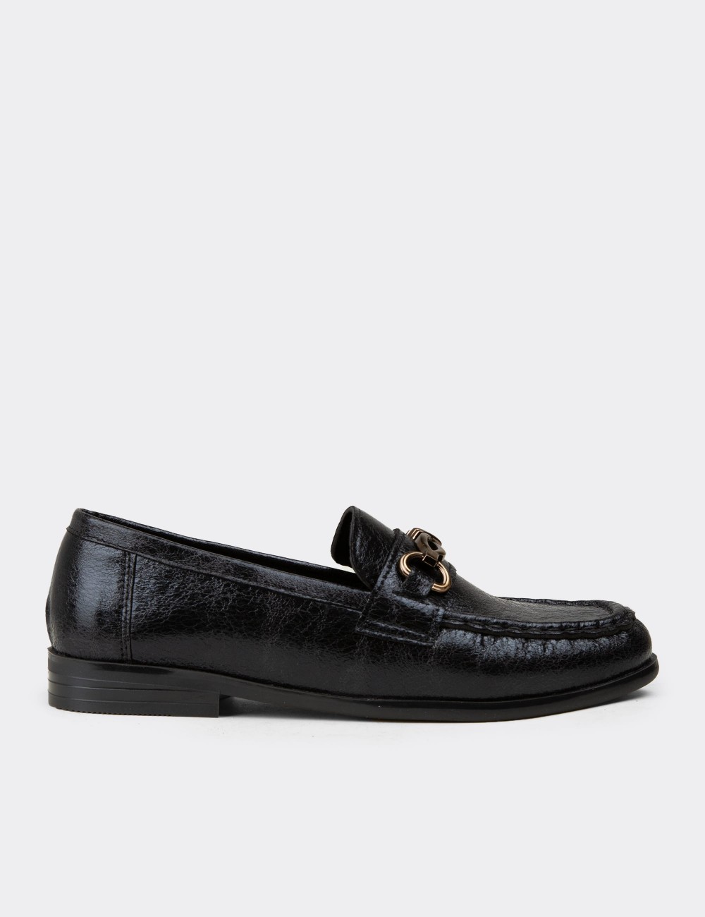 Women's Black Loafers - K0013ZSYHC01