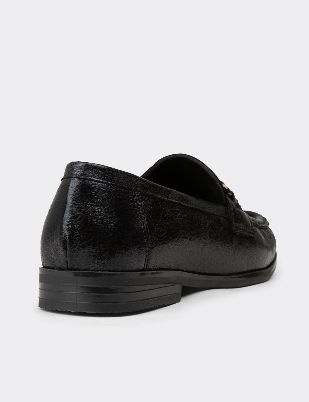 Women's Black Loafers - K0013ZSYHC01