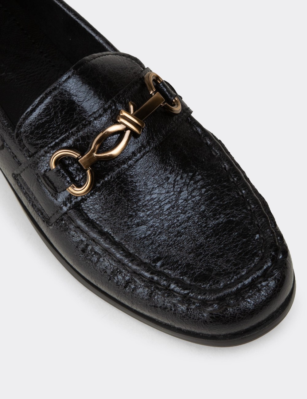 Women's Black Loafers - K0013ZSYHC01