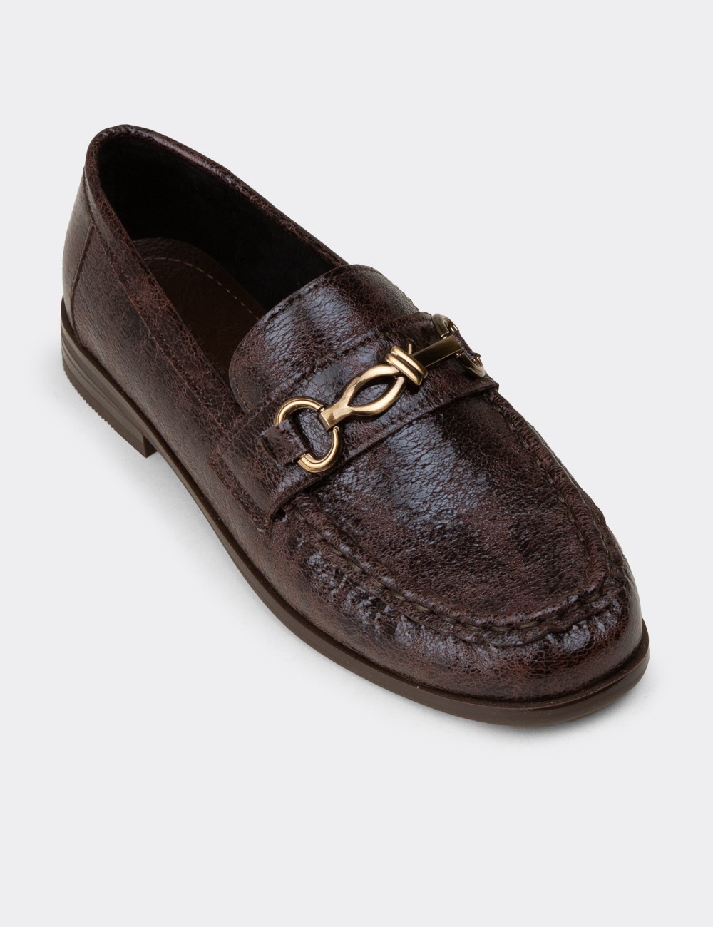 Women's Brown Loafers - K0013ZKHVC01