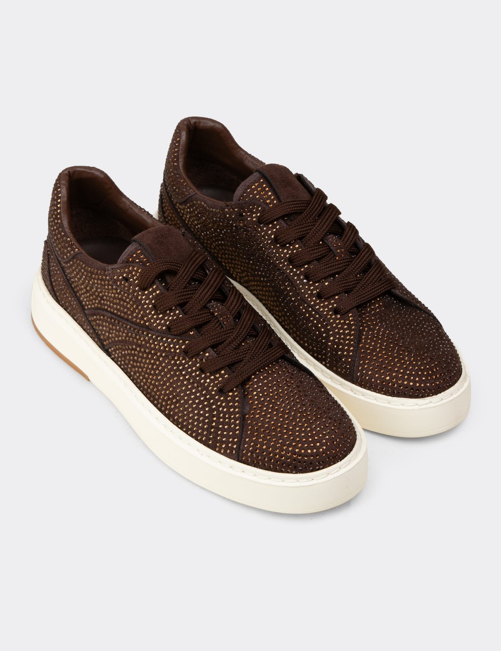 Women's Brown Sneakers - K0727ZKHVC01