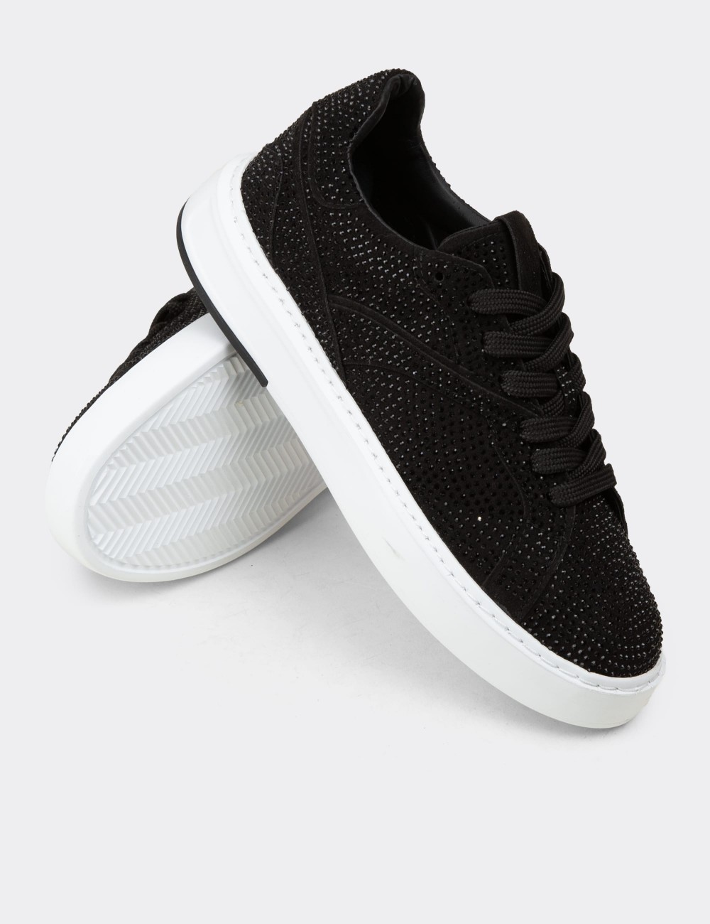 Women's Black Sneakers - K0727ZSYHC01
