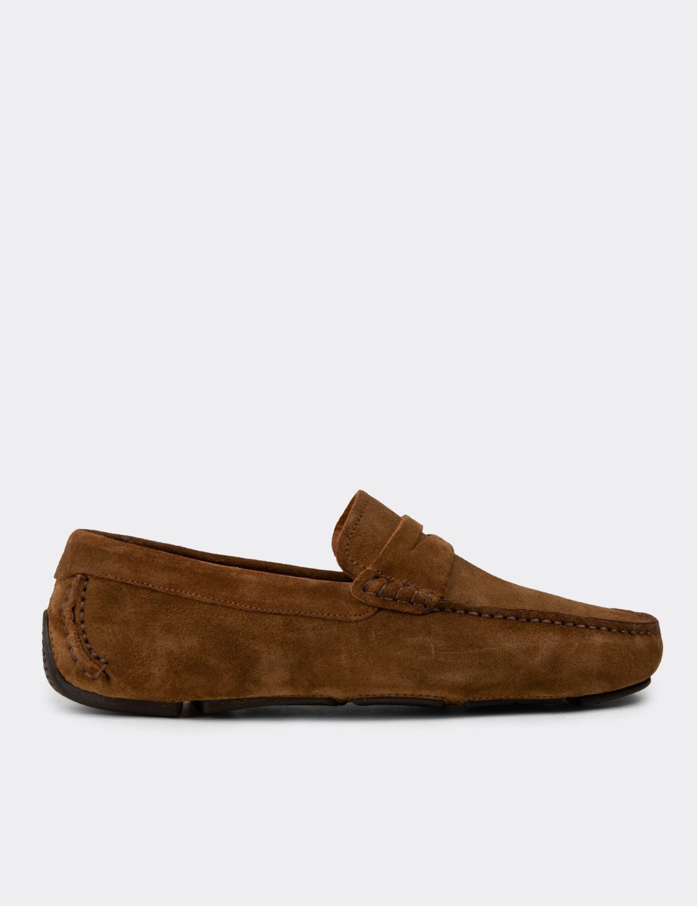 Men's Tan Suede Driving Loafers - E0920MTBAC01