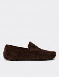 Men's Brown Suede Leather Driving Loafers