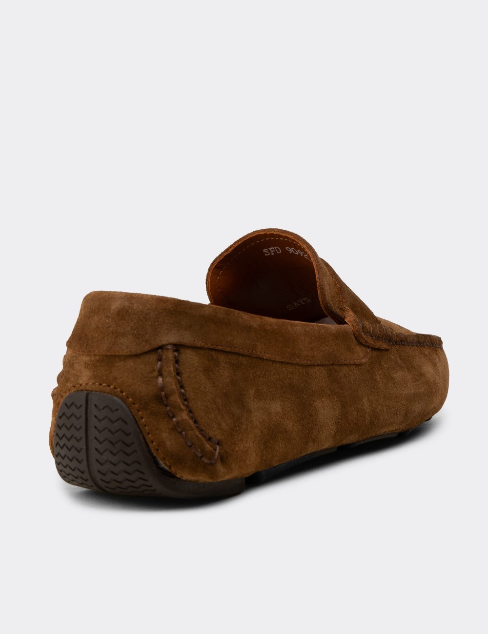 Men's Tan Suede Driving Loafers - E0920MTBAC01