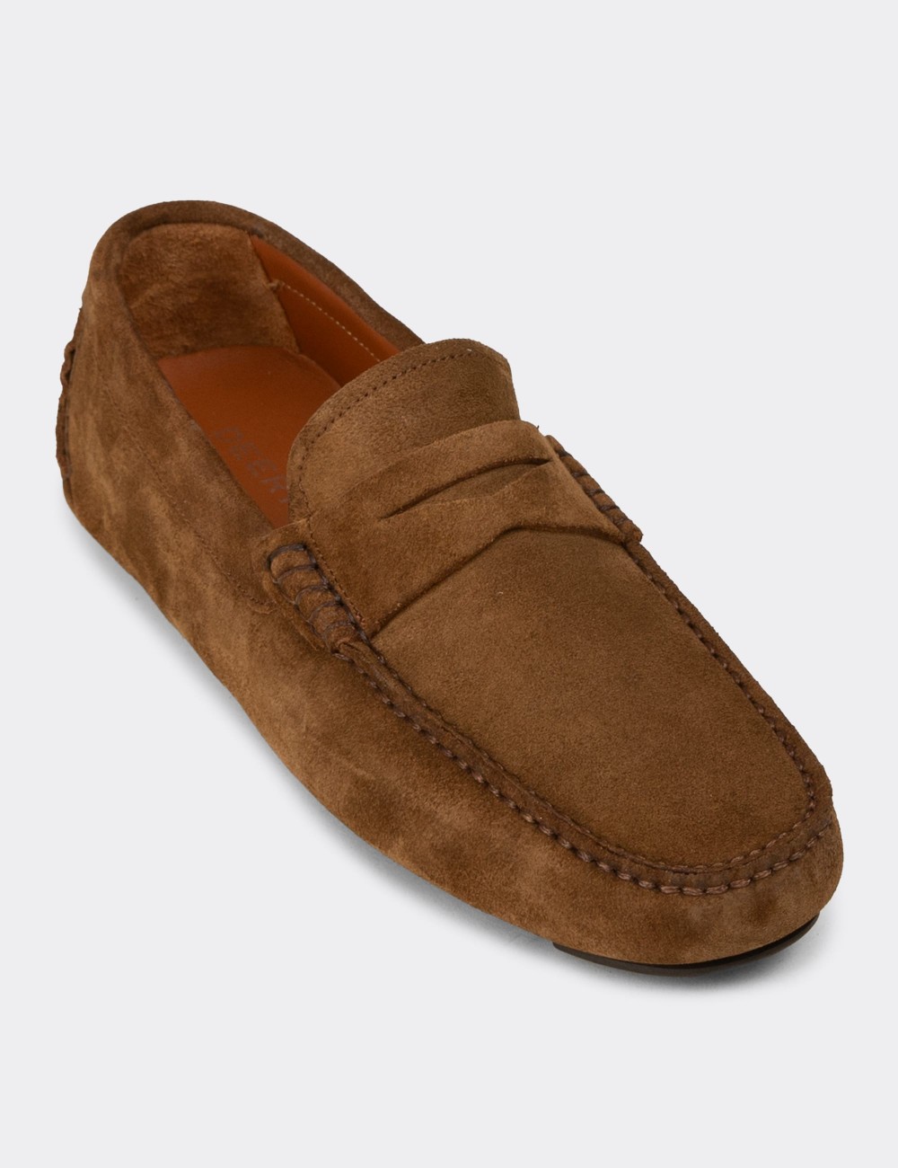 Men's Tan Suede Driving Loafers - E0920MTBAC01