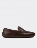 Men's Brown Leather Driving Loafers