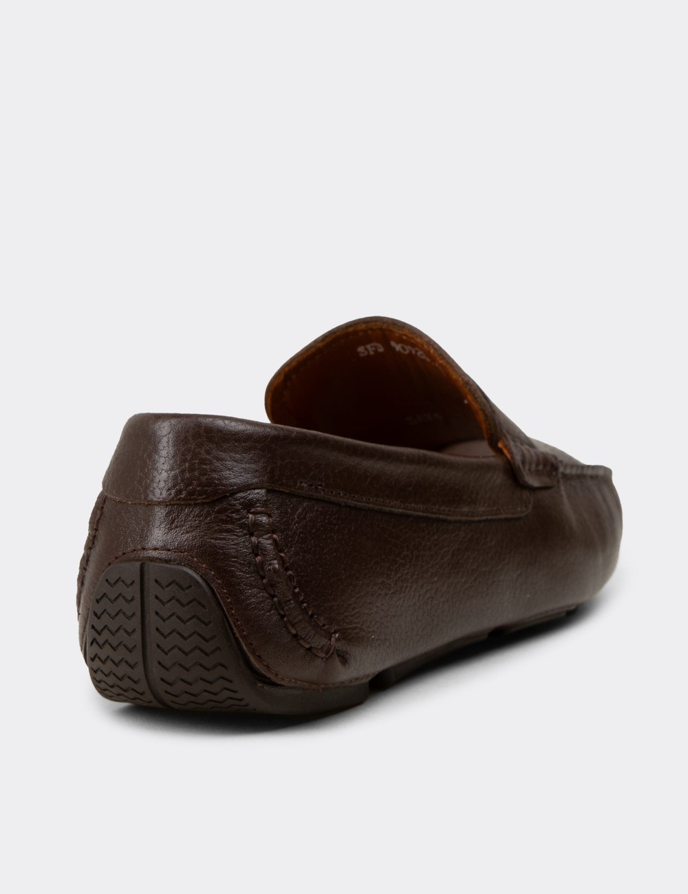 Men's Brown Leather Driving Loafers - E0920MKHVC02