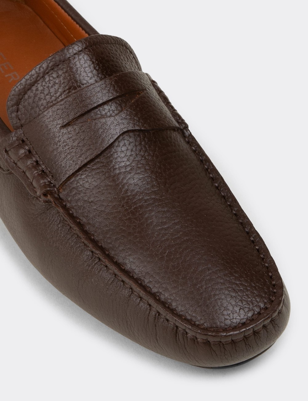 Men's Brown Leather Driving Loafers - E0920MKHVC02