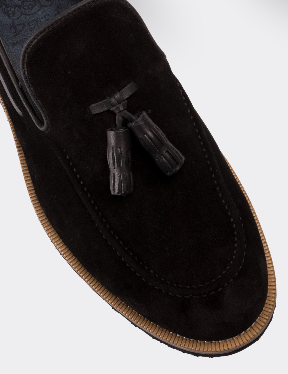 Black Suede Leather Loafers & Moccasins Shoes - 01319MSYHE01