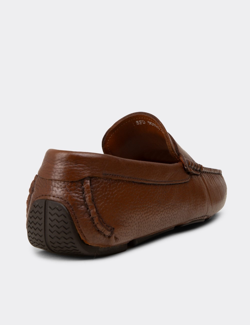 Men's Tan Leather Driving Loafers - E0920MTBAC02