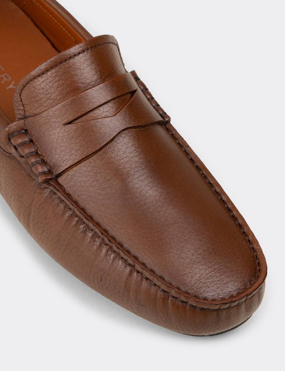 Men's Tan Leather Driving Loafers - E0920MTBAC02