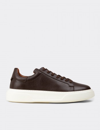 Men's Brown Leather Sneakers
