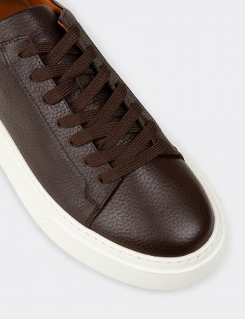 Men's Brown Leather Sneakers