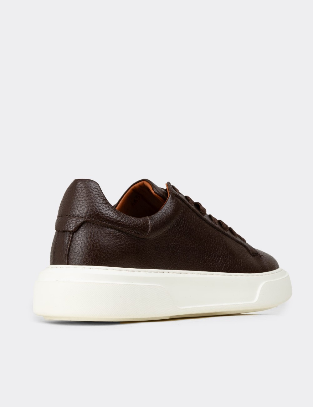 Men's Brown Leather Sneakers - 04651MKHVE01