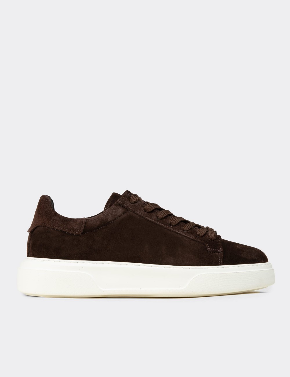 Men's Brown Leather Sneakers - 04651MKHVE02