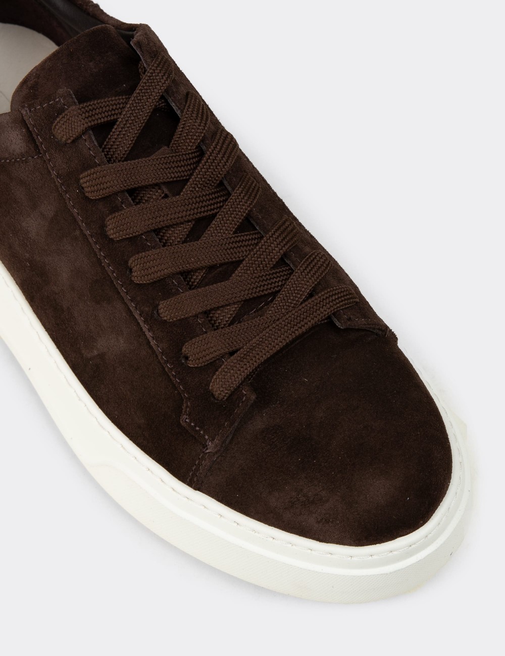 Men's Brown Leather Sneakers - 04651MKHVE02