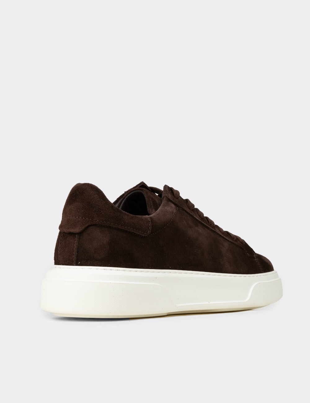 Men's Brown Leather Sneakers - 04651MKHVE02