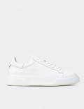Men's White Leather Sneakers