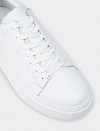 Men's White Leather Sneakers