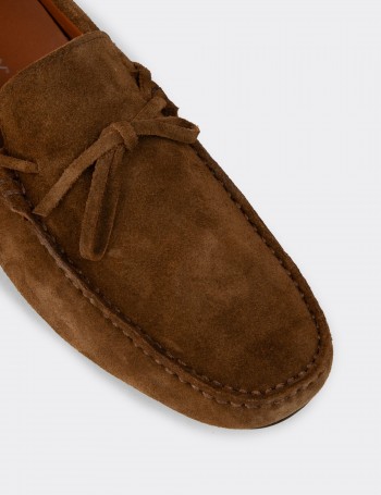 Men's Tan Suede Leather Driving Moccasins
