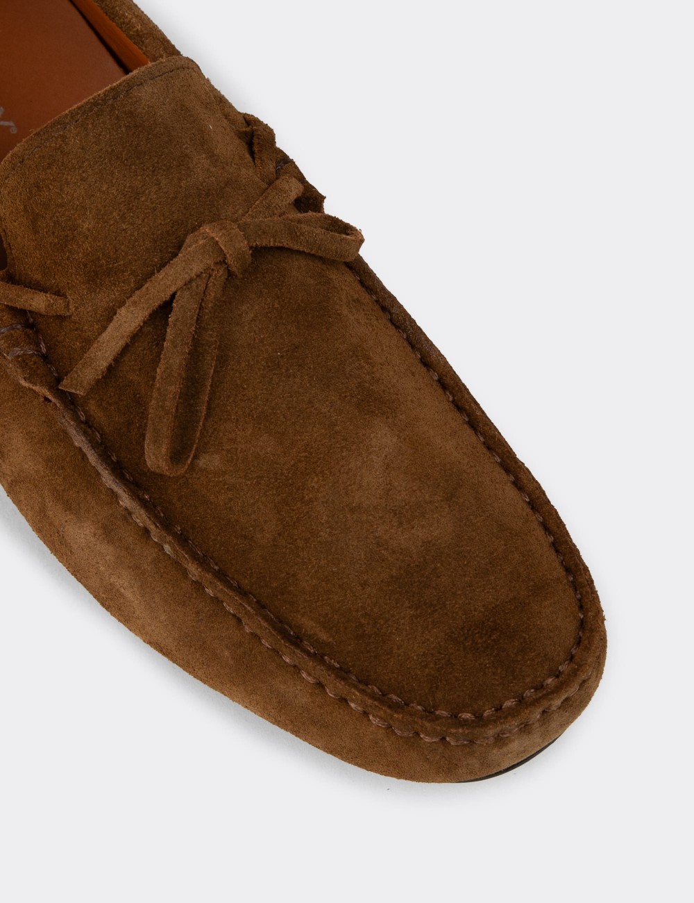 Men's Tan Suede Leather Driving Moccasins - E0919MTBAC01
