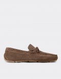 Men's Beige Suede Leather Driving Moccasins