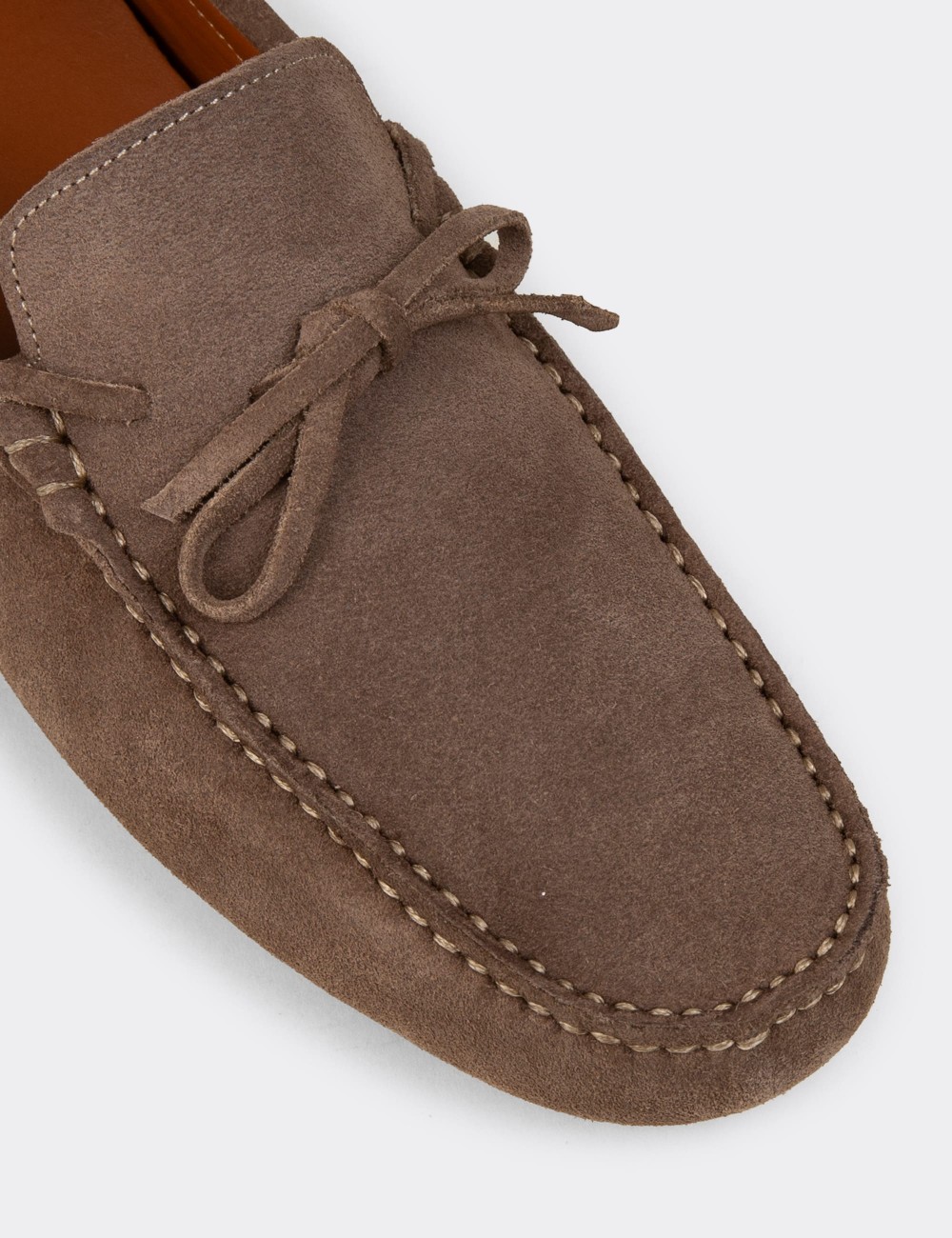 Men's Beige Suede Leather Driving Moccasins - E0919MBEJC01