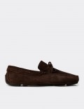 Men's Brown Suede Leather Driving Moccasins