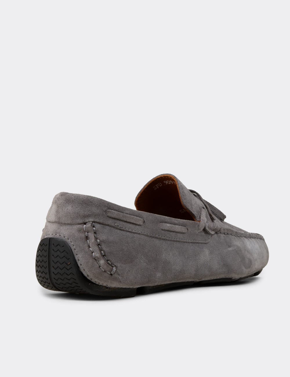 Men's Gray Suede Leather Driving Moccasins - E0919MGRIC01