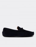 Men's Navy Suede Leather Driving Moccasins