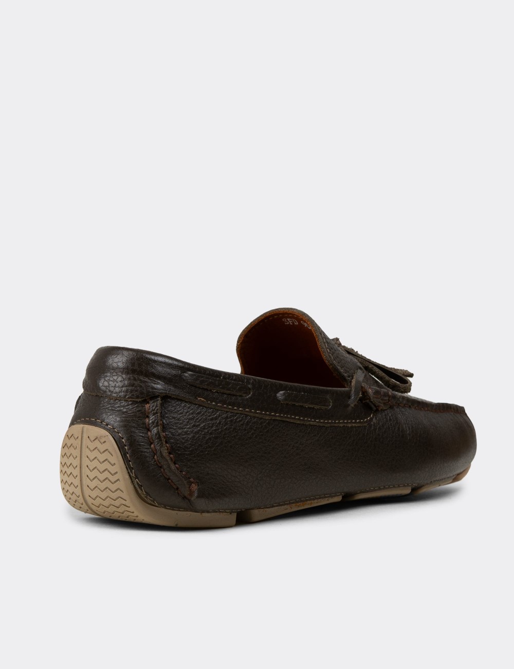 Men's Khaki Leather Driving Moccasins - E0919MHAKC01