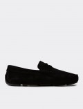 Men's Black Suede Leather Penny Loafer