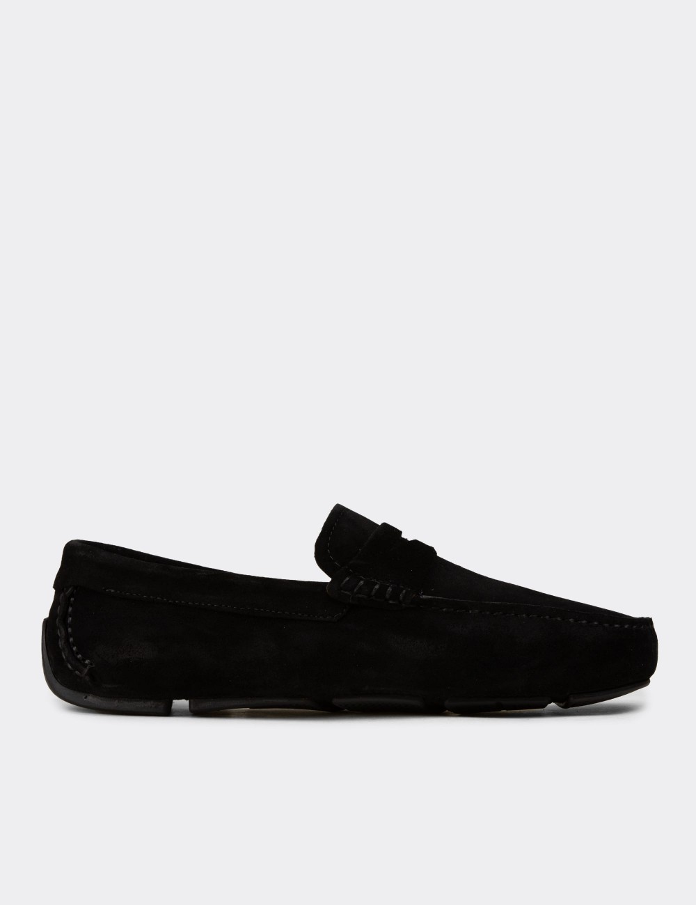 Men's Black Suede Leather Penny Loafer - E0920MSYHC02