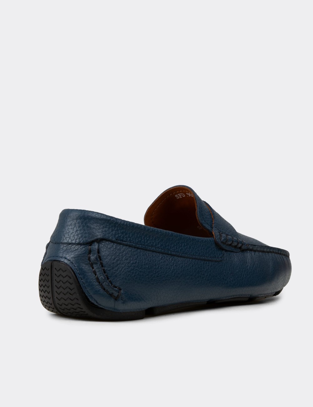 Men's Blue Leather Penny Loafers - E0920MMVIC01
