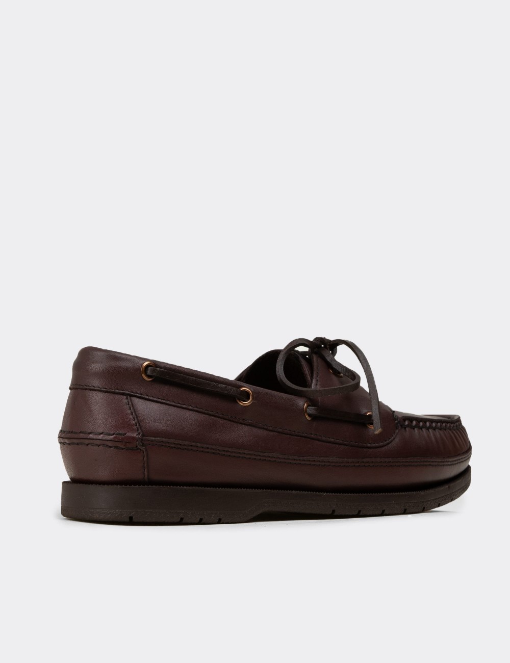 Men's Brown Leather Nautical Shoes - 01543MKHVC11