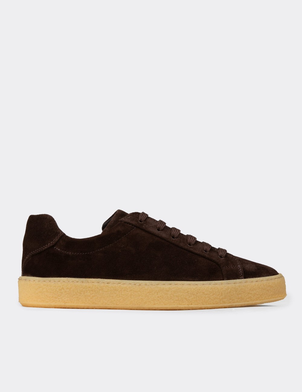 Men's Brown Suede Sneakers - 02018MKHVC04