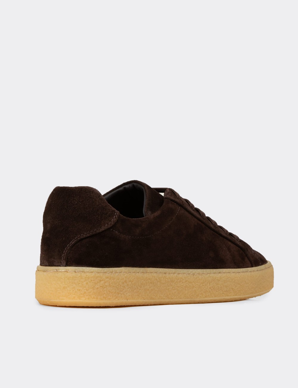 Men's Brown Suede Sneakers - 02018MKHVC04