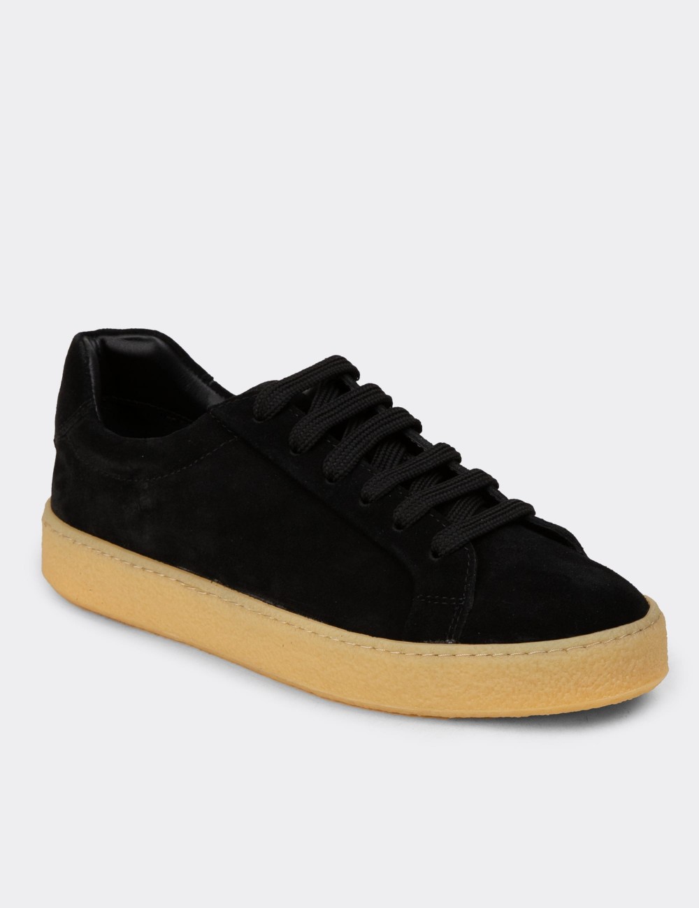 Men's Black Suede Sneakers - 02018MSYHC04