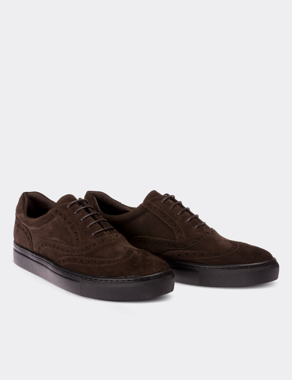 Brown Suede Leather  Sneakers - 01637MKHVC03