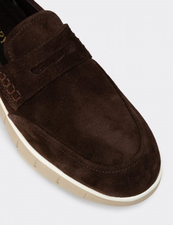 Men's Brown Suede Leather Loafers