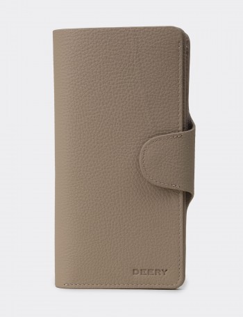Women's Leather Sandstone Wallet - 00805ZVZNZ01