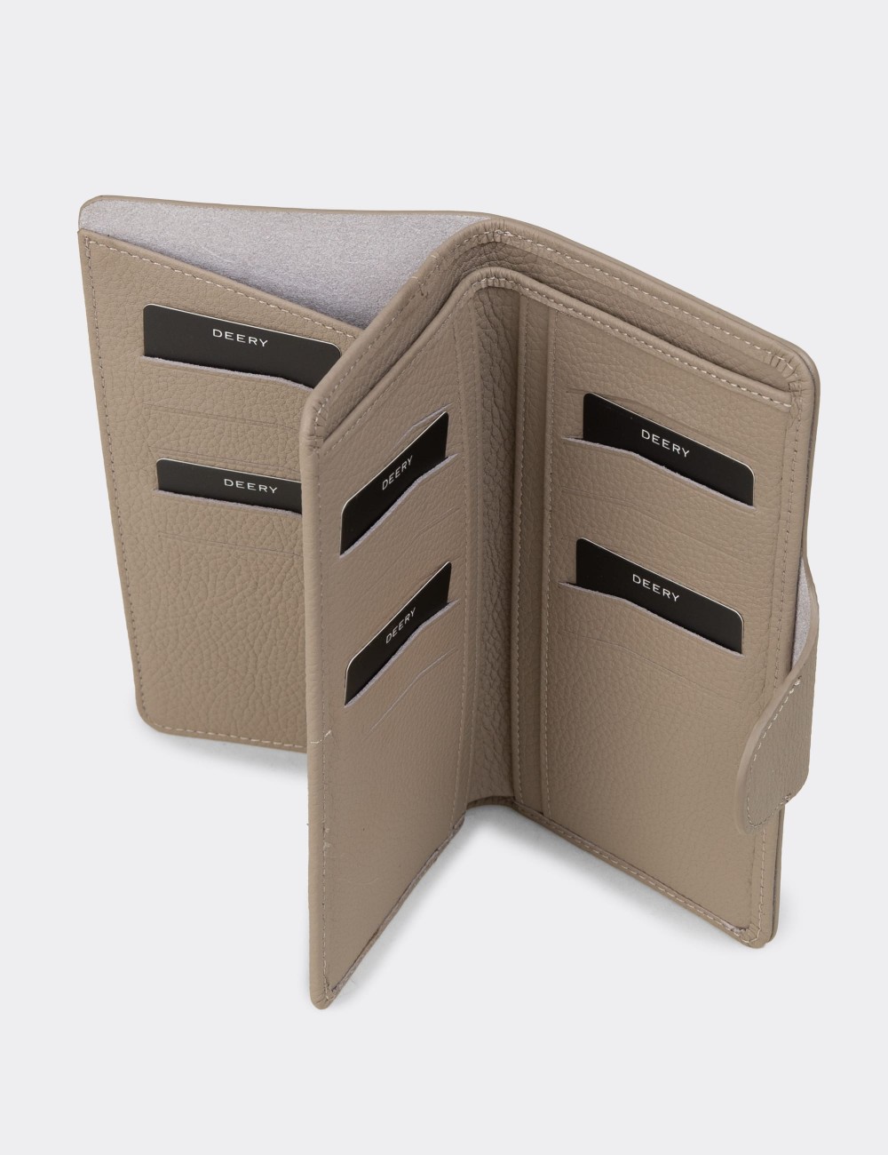 Women's Leather Sandstone Wallet - 00805ZVZNZ01