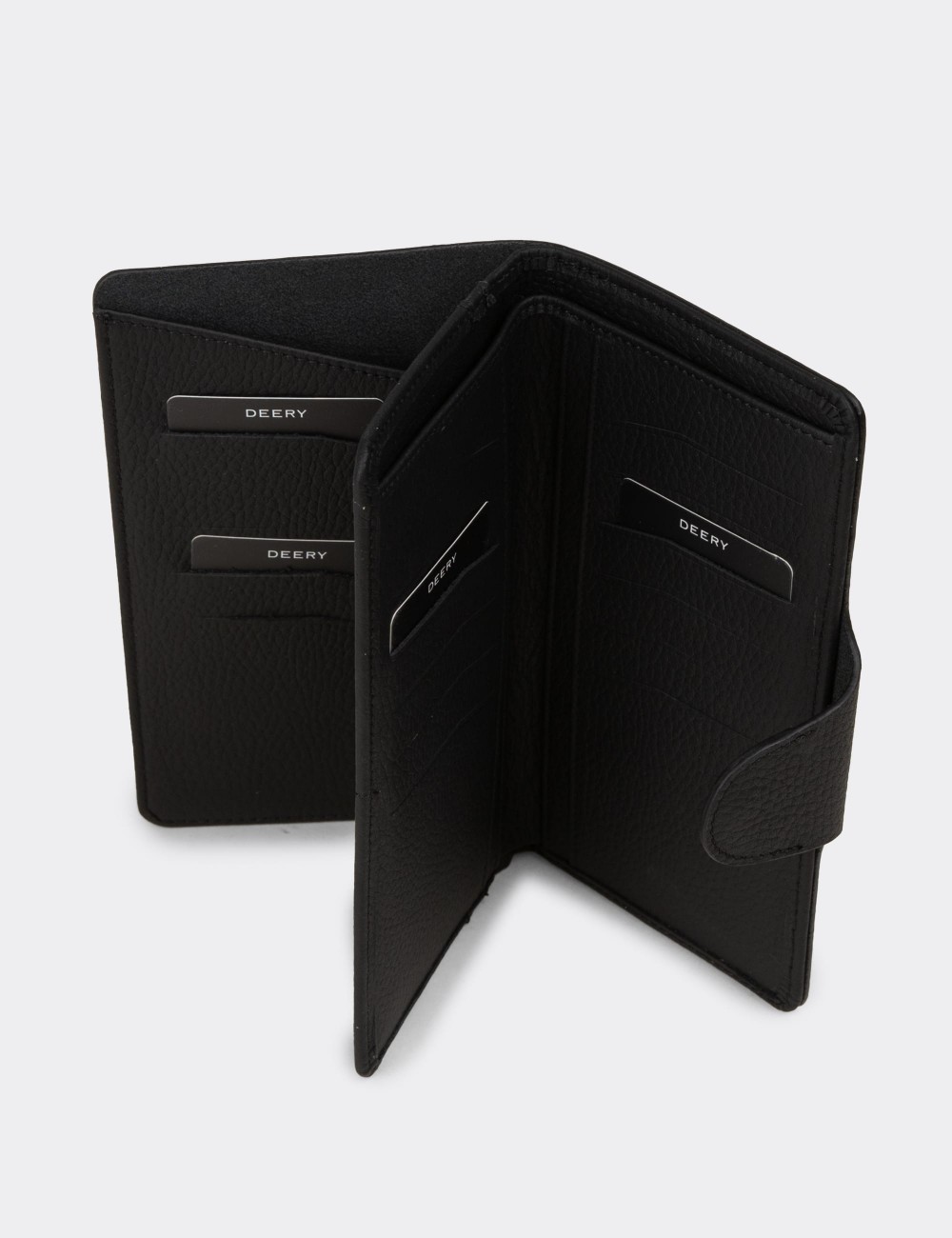 Women's Black Leather Wallet - 00805ZSYHZ01