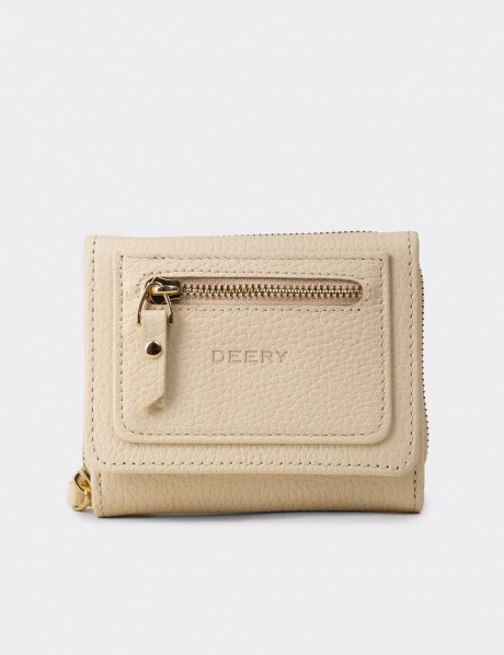 'Women's Beige Leather Wallet'
